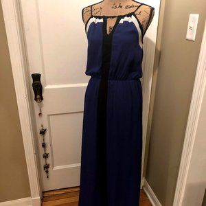 Blue White/Black Maxi Dress